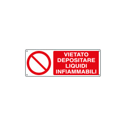 Etichetta adesiva vietato depostare liquidi infiammabili EN ISO 7010