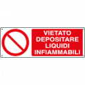 Etichetta adesiva vietato depostare liquidi infiammabili EN ISO 7010