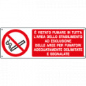 Cartello divieto fumare in tutta area stabilimento EN ISO 7010