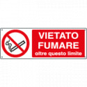 Cartello vietato fumare oltre questo limite EN ISO 7010