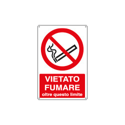 Cartello vietato fumare oltre questo limite EN ISO 7010