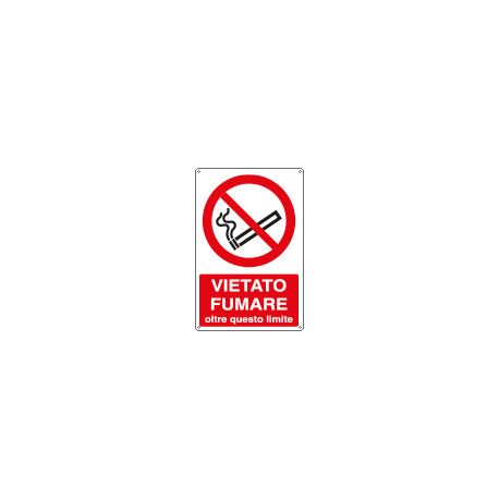 Cartello vietato fumare oltre questo limite EN ISO 7010