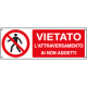 Cartello divieto attraversamento ai non addetti EN ISO 7010