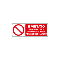 Cartello divieto vietato assumere cibi EN ISO 7010