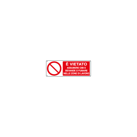 Cartello divieto vietato assumere cibi EN ISO 7010