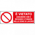 Cartello divieto vietato assumere cibi EN ISO 7010