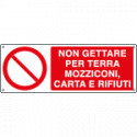 Etichetta adesiva non gettare mozziconi per terra EN ISO 7010