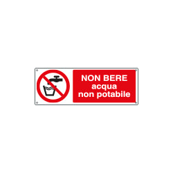 Cartello divieto non bere acqua non potabile EN ISO 7010