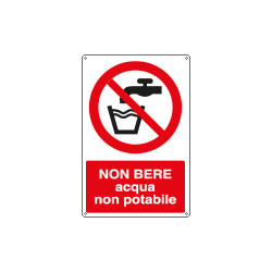 Cartello divieto non bere acqua non potabile EN ISO 7010