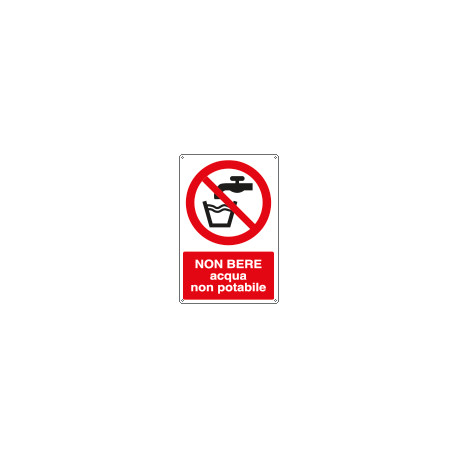Cartello divieto non bere acqua non potabile EN ISO 7010