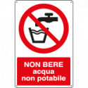 Cartello divieto non bere acqua non potabile EN ISO 7010