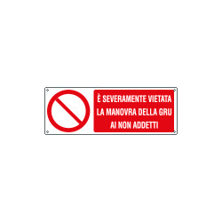 Cartello divieto vietata manovra gru ai non addetti EN ISO 7010