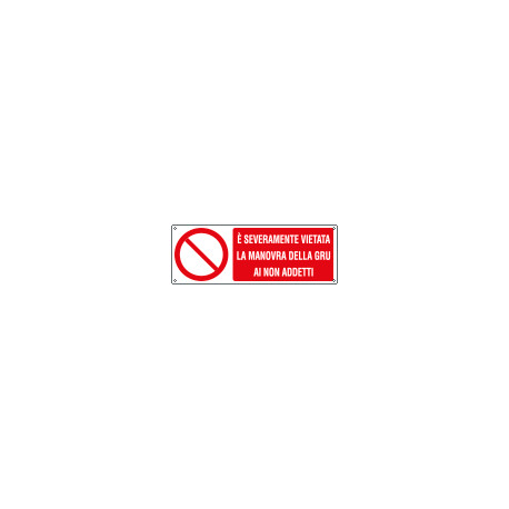 Etichetta divieto vietata manovra gru ai non addetti EN ISO 7010