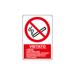 Cartello divieto fumare etc. per dep. GPL EN ISO 7010