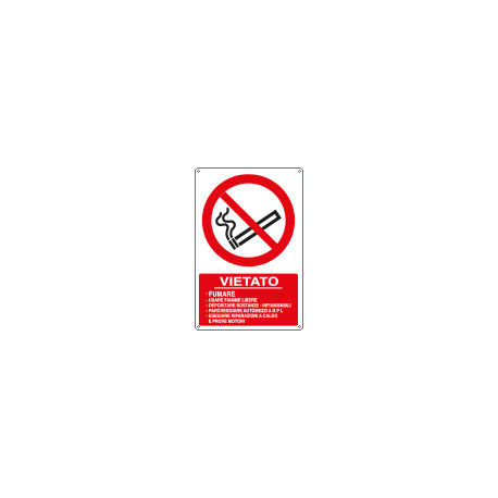 Cartello divieto fumare etc. per dep. GPL EN ISO 7010