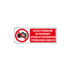 Etichetta divieto vietato fotografare EN ISO 7010