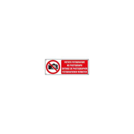 Etichetta divieto vietato fotografare EN ISO 7010