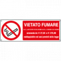 Etichetta vietato fumare L. 311 30/12/04 più euro EN ISO 7010