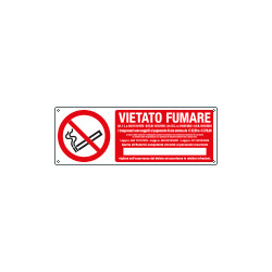 Etichetta vietato fumare L. 311 30/12/04 più euro EN ISO 7010