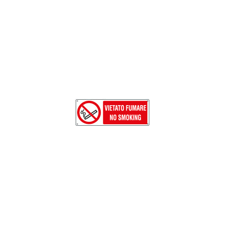 Cartello divieto vietato fumare no smoking EN ISO 7010
