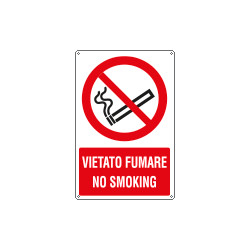 Cartello divieto vietato fumare no smoking EN ISO 7010