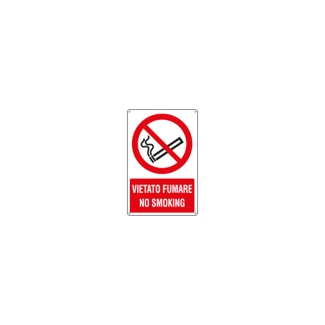 Cartello divieto vietato fumare no smoking EN ISO 7010