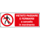 Etichetta vietato passare a cancello movimento EN ISO 7010
