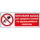 Cartello divieto usare acqua su apparecchi elettrici EN ISO 7010