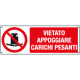Cartello vietato appoggiare carichi pesanti EN ISO 7010