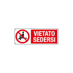 Cartello vietato sedersi EN ISO 7010