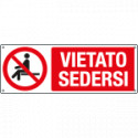Cartello vietato sedersi EN ISO 7010