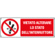 Cartello divieto vietato alterare lo stato interruttore UNI ISO 7010