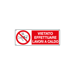Cartello divieto "vietato effettuare lavori a caldo" EN ISO 7010