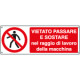 Cartello divieto passare e sostare nel raggio di lavoro. . . EN ISO 7010