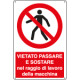 Cartello divieto passare e sostare nel raggio di lavoro. . . EN ISO 7010