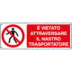Etichetta vietato attraversare nastro trasportatore EN ISO 7010