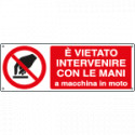 Etichetta adesiva vietato intervenire con le mani EN ISO 7010