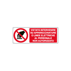 Etichetta vietato intervenire su apparecchiature elettriche EN ISO 701