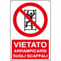 Cartello vietato arrampicarsi sugli scaffali EN ISO 7010