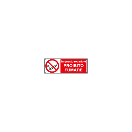 Etichetta adesiva In questo reparto e'vietato fumare EN ISO 7010
