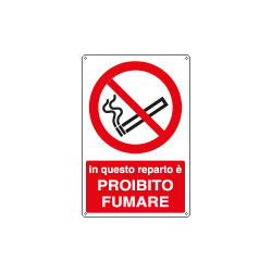 Cartello divieto In questo reparto vietato fumare EN ISO 7010
