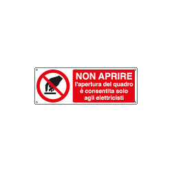 Etichetta adesiva non aprire consentito elettricisti EN ISO 7010
