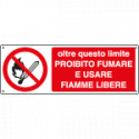 Cartello oltre questo limite proibito fumare EN ISO 7010