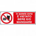 Etichetta divieto vietato bere e mangiare EN ISO 7010