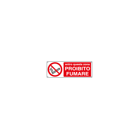 Cartello vietato fumare entro questa zona EN ISO 7010
