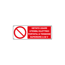 Etichetta adesiva vietato usare utensili elettrici EN ISO 7010