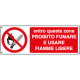 Cartello vietato fumare usare fiamme EN ISO 7010