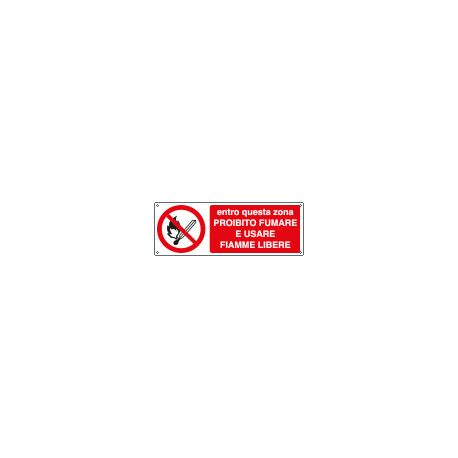 Cartello vietato fumare usare fiamme EN ISO 7010