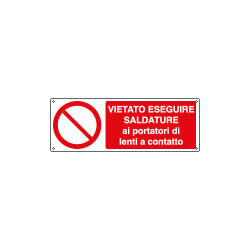 Etichetta vietato eseguire saldature ai portatori di lenti EN ISO 7010