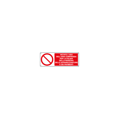 Etichetta vietato uso aria compressa per la pulizia EN ISO 7010